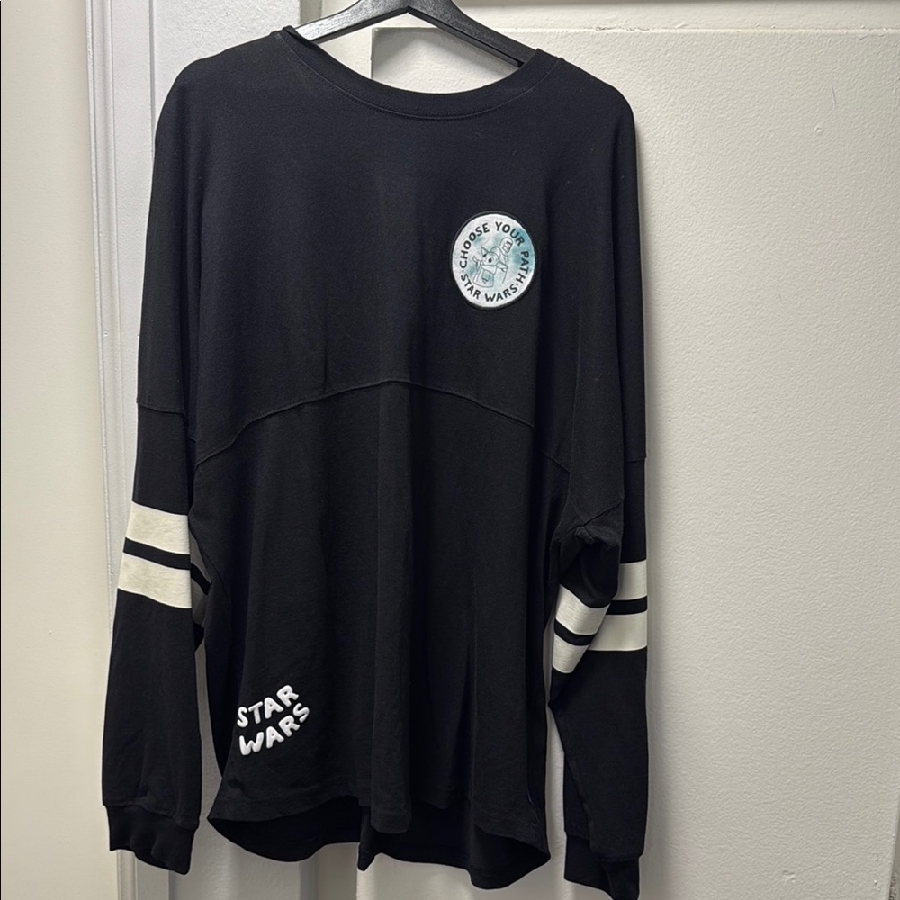 Disney Black Long Sleeve Shirt with Colorful Text